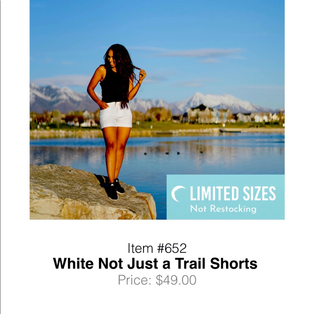 Zyia White Not Just Trail Shorts